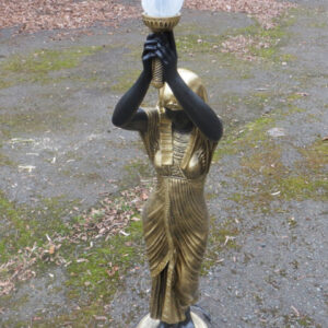 Ägyptische Figur Frau mit Lampe beleuchtet, 135 cm hoch