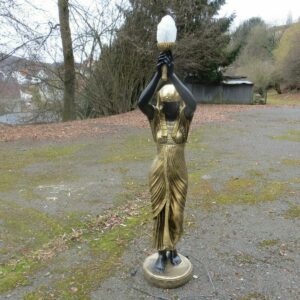 Ägyptische Figur Frau mit Lampe beleuchtet, 135 cm hoch 7