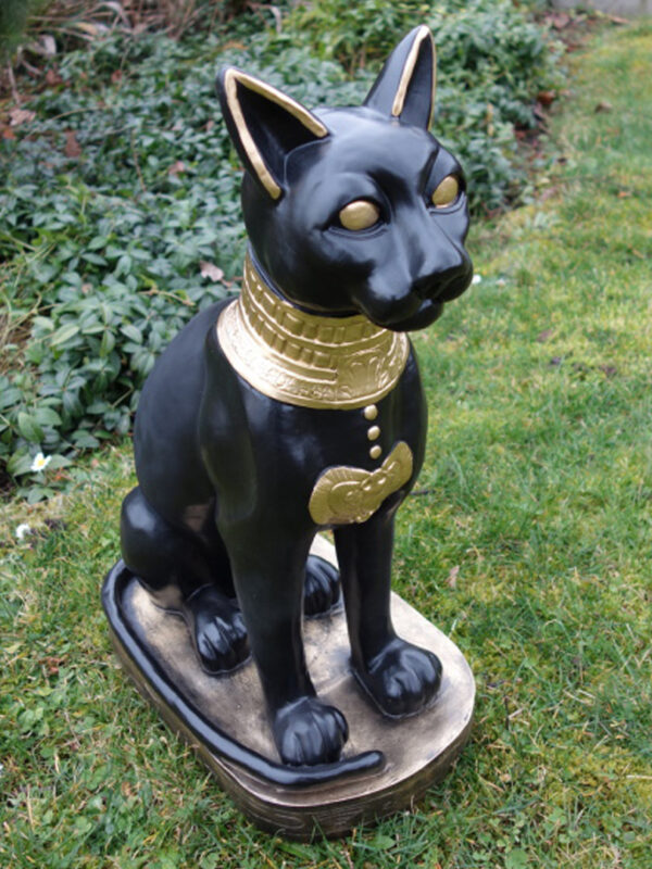 Ägyptische Dekofigur Göttin Bastet als Katze, 58 cm hoch