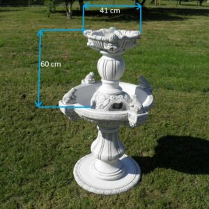 Betonbrunnen für den Garten, Zierbrunnen mit Fröschen, 155 cm 4