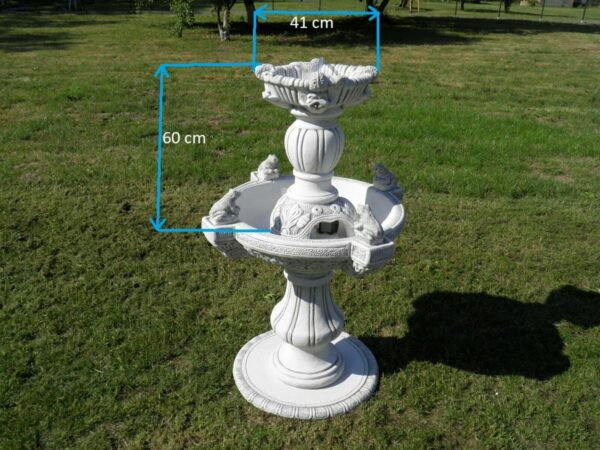 Betonbrunnen für den Garten, Zierbrunnen mit Fröschen, 155 cm 5