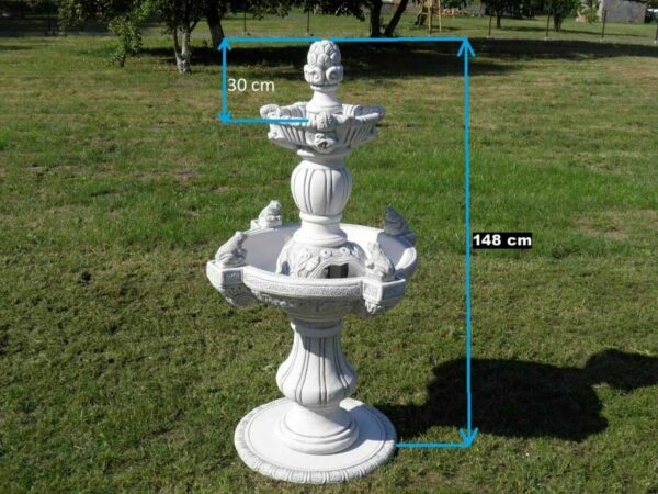 Betonbrunnen für den Garten, Zierbrunnen mit Fröschen, 155 cm 6