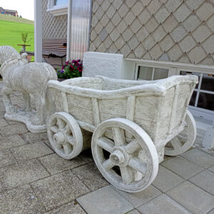 Pflanzkübel Beton XXL: Pferd, Wagen, Kutscher, 180 cm lang 5