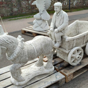 Pflanzkübel Beton XXL: Pferd, Wagen, Kutscher, 180 cm lang 9