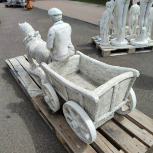 Pflanzkübel Beton XXL: Pferd, Wagen, Kutscher, 180 cm lang 10