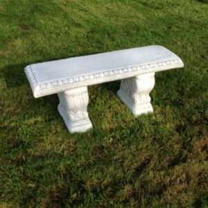 Sitzbank Beton Garten, mit umlaufendem Ornament, 109 cm lang 4