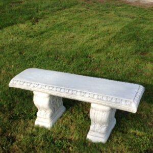 Sitzbank Beton Garten, mit umlaufendem Ornament, 109 cm lang 2
