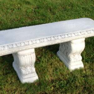 Sitzbank Beton Garten, mit umlaufendem Ornament, 109 cm lang