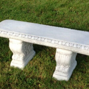 Sitzbank Beton Garten, mit umlaufendem Ornament, 109 cm lang 1