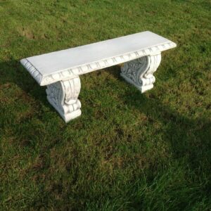 Betongartenbank mit umlaufendem Fries, 125 cm lang 3