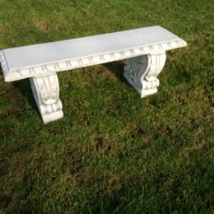 Betongartenbank mit umlaufendem Fries, 125 cm lang 4