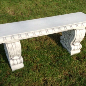 Betongartenbank mit umlaufendem Fries, 125 cm lang 1