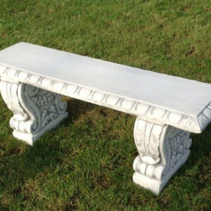 Betongartenbank mit umlaufendem Fries, 125 cm lang 2