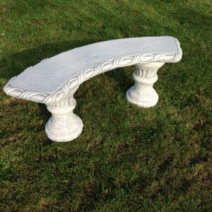 Sitzbank aus Beton für den Garten, rund, 138 cm lang 4