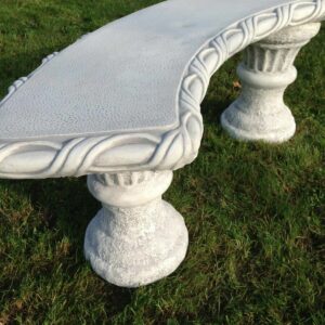 Sitzbank aus Beton für den Garten, rund, 138 cm lang 3