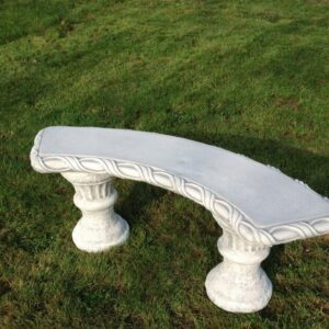Sitzbank aus Beton für den Garten, rund, 138 cm lang 2