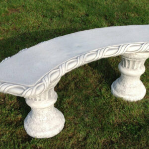 Sitzbank aus Beton für den Garten, rund, 138 cm lang