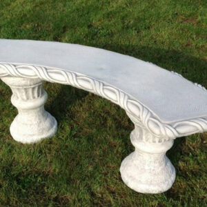 Sitzbank aus Beton für den Garten, rund, 138 cm lang 1