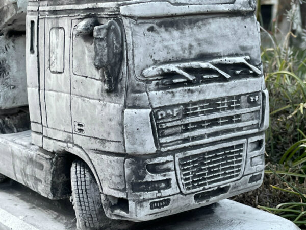 Beton Blumentopf LKW Sattelzug, DAF mit Kippmuldenauflieger 11