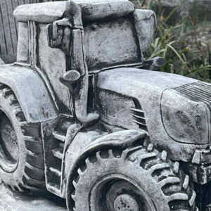 Blumentopf Beton gross, Traktor mit Anhänger zum Bepflanzen 8