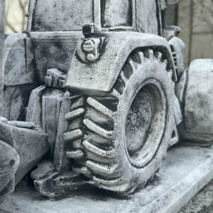 Blumentopf Beton gross, Traktor mit Anhänger zum Bepflanzen 9
