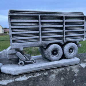 Blumentopf Beton gross, Traktor mit Anhänger zum Bepflanzen 4