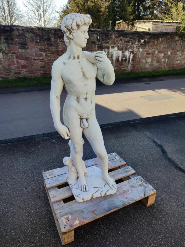 Steinstatue für den Garten von Michelangelos David, 120 cm hoch 4