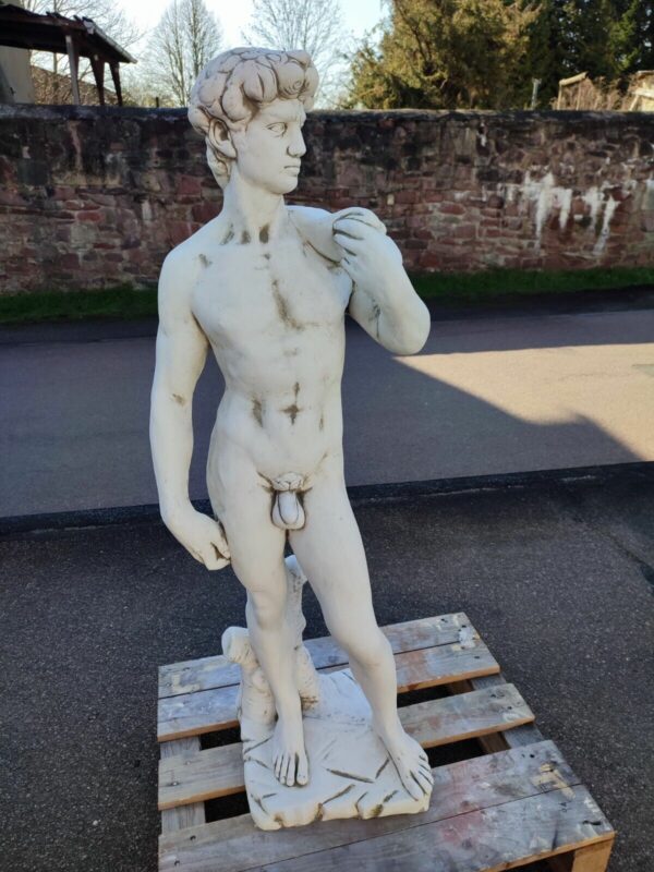 Steinstatue für den Garten von Michelangelos David, 120 cm hoch 3