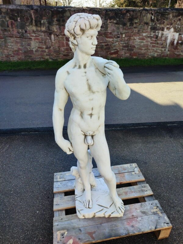 Steinstatue für den Garten von Michelangelos David, 120 cm hoch 2
