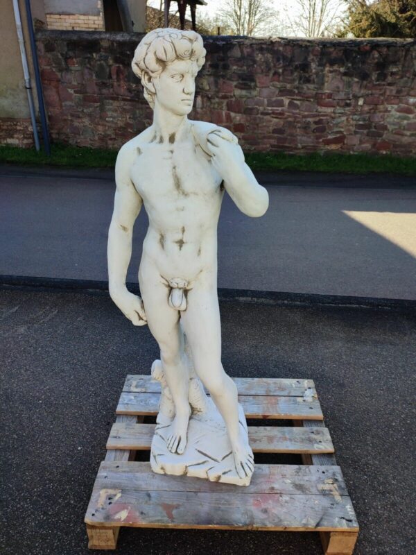 Steinstatue für den Garten von Michelangelos David, 120 cm hoch