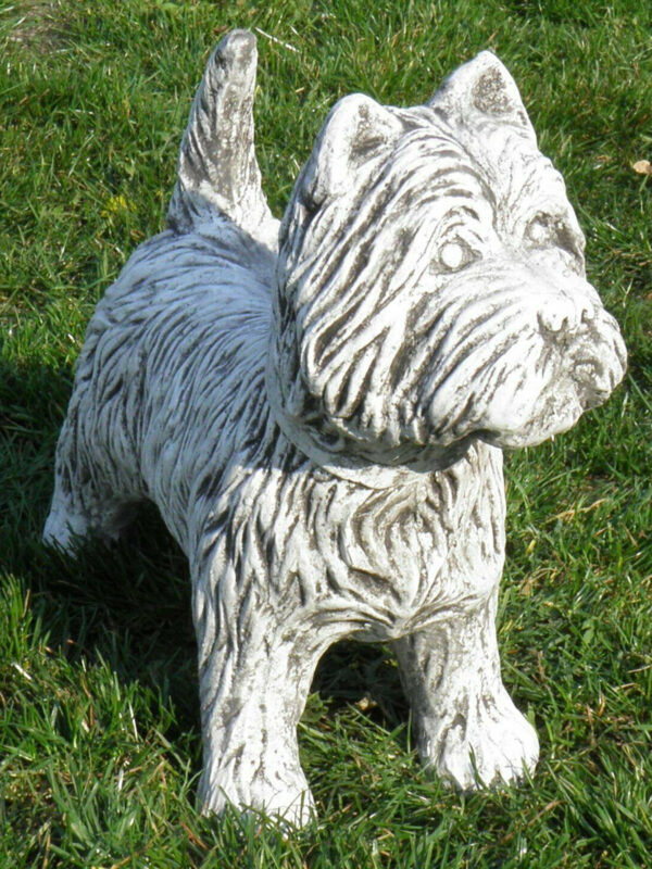 Hunde Figur für den Garten aus Beton, Terrier, 40 cm hoch