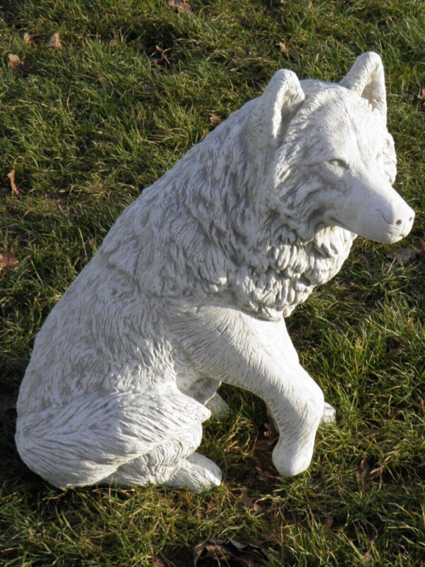 Betonsteinfigur sitzender Wolf, 68 cm hoch 10