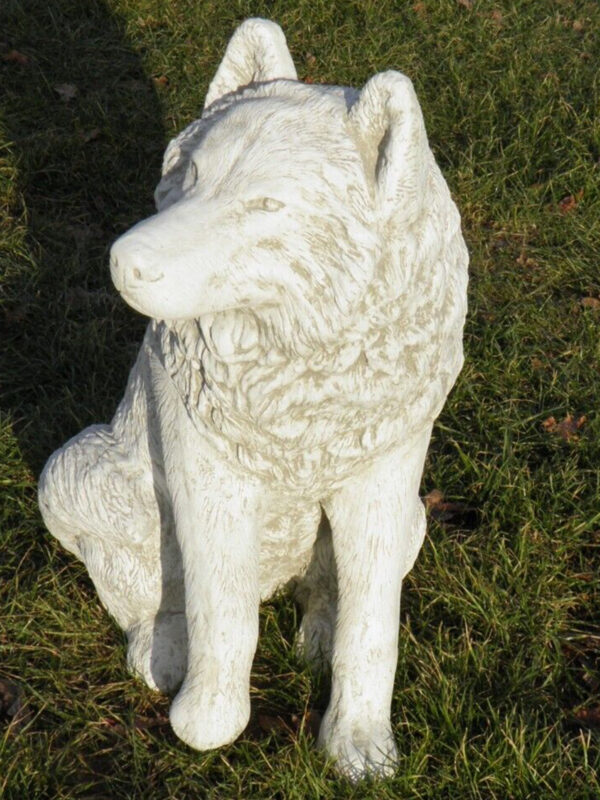 Betonsteinfigur sitzender Wolf, 68 cm hoch 11