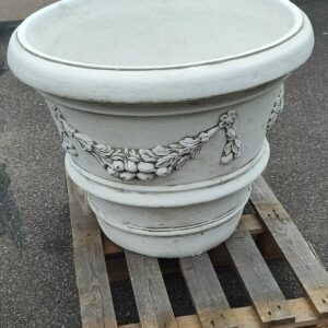 Grosser Pflanzkübel aus Beton, 55 cm hoch, Ø: 70 cm 2