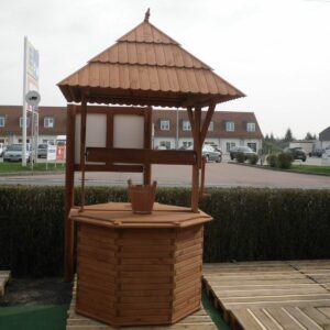 Holzbrunnen für den Garten, Ziehbrunnen mit Dach, 260 cm hoch 1