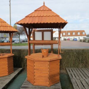 Holzbrunnen für den Garten, Ziehbrunnen mit Dach, 260 cm hoch 8