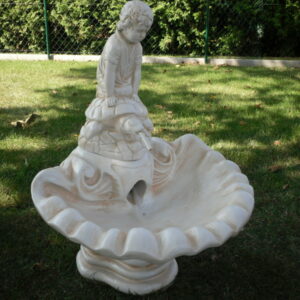Springbrunnen für Garten, Junge auf Schildkröte, 75 cm hoch 1