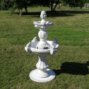 Grosser Garten Springbrunnen aus Beton, Frösche, 155cm hoch 1