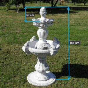 Grosser Garten Springbrunnen aus Beton, Frösche, 155cm hoch 10