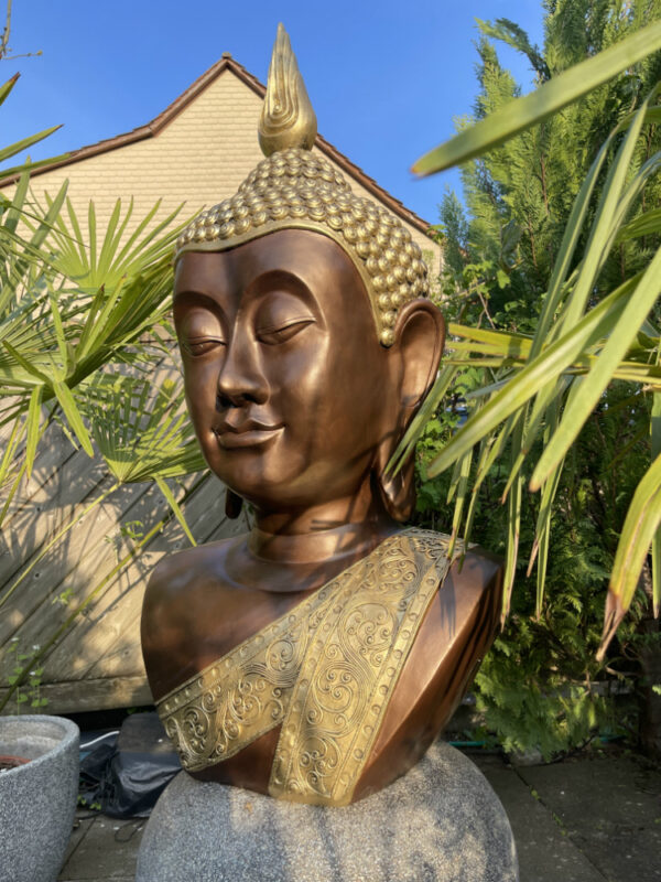 XXL Buddhafigur Büste, 117 cm hoch als Gartendeko 6
