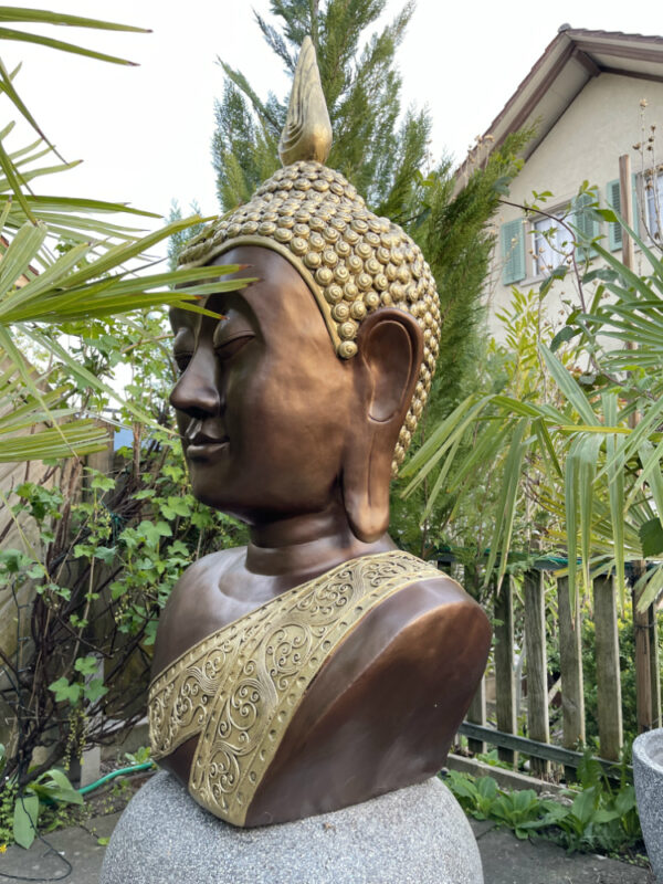 XXL Buddhafigur Büste, 117 cm hoch als Gartendeko 7