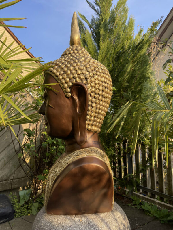 XXL Buddhafigur Büste, 117 cm hoch als Gartendeko 8
