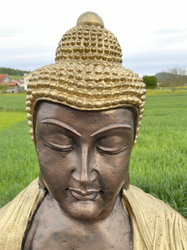 Grosse Buddha Statue für den Garten, sitzend, 118 cm hoch 11