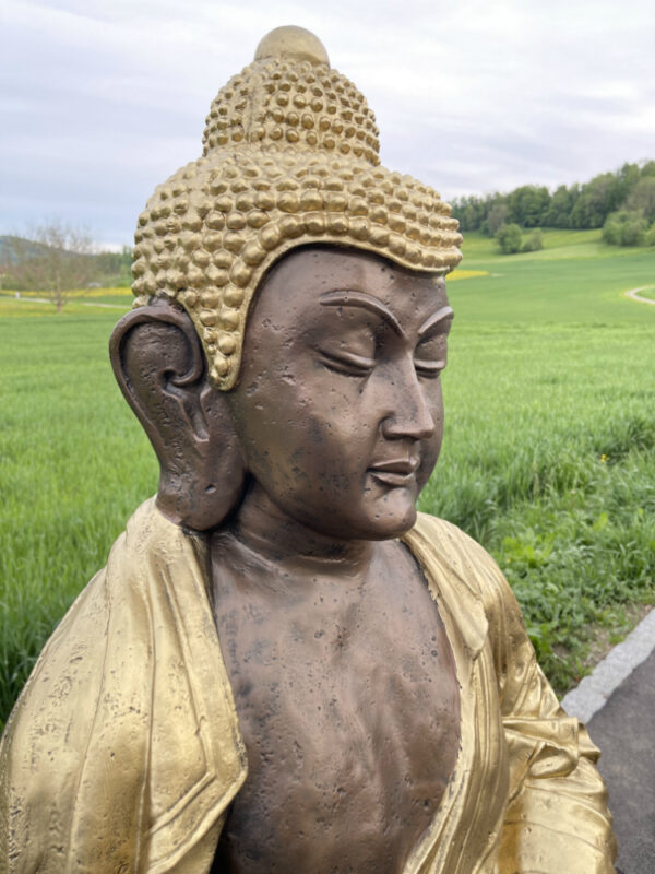 Grosse Buddha Statue für den Garten, sitzend, 118 cm hoch 12