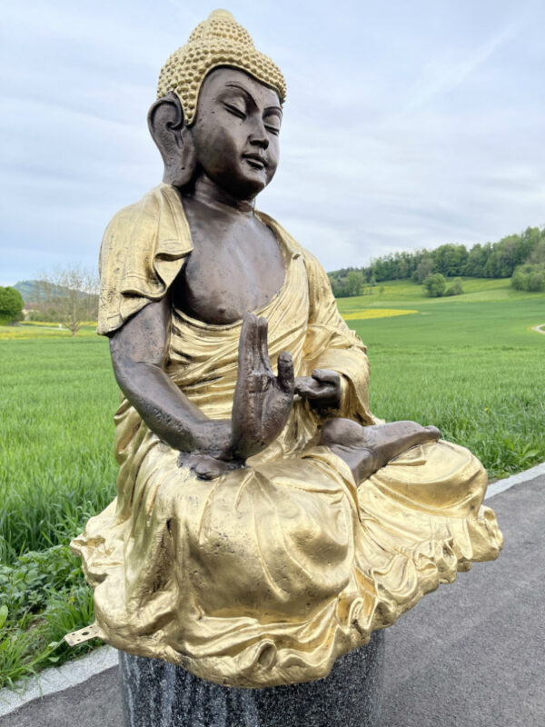 Grosse Buddha Statue für den Garten, sitzend, 118 cm hoch 5