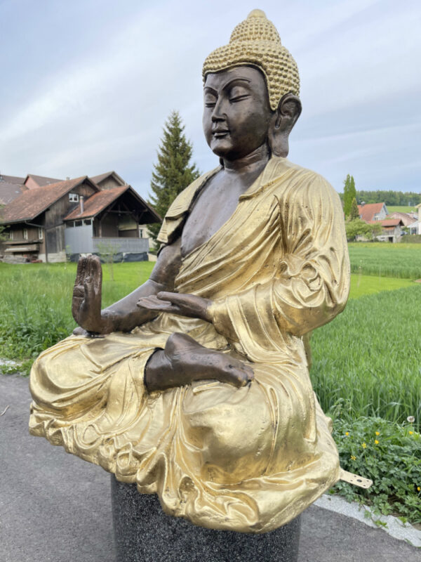 Grosse Buddha Statue für den Garten, sitzend, 118 cm hoch 10