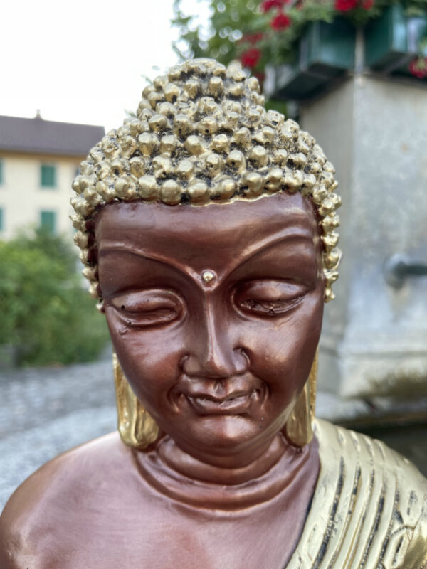 Buddha Statue sitzend mit Abhaya Mudra, 43 cm hoch 5