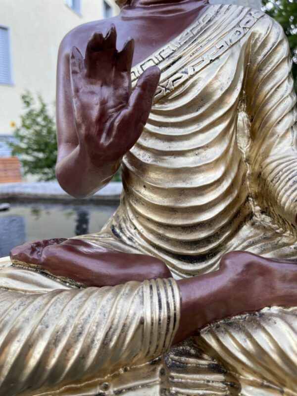 Buddha Statue sitzend mit Abhaya Mudra, 43 cm hoch 6