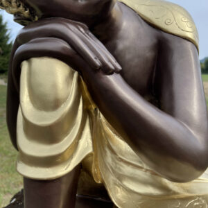 Buddha Figur ruhend, Goldgewand, 59 cm hoch 7