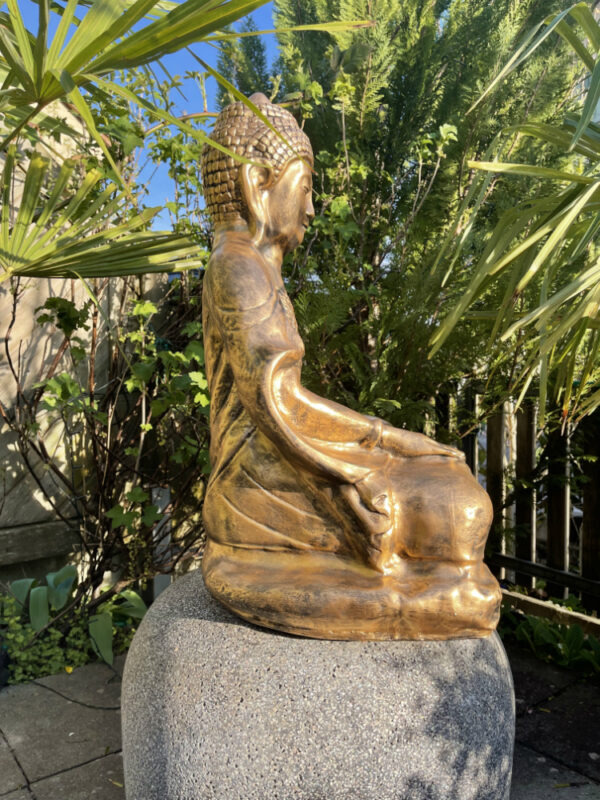 Buddha Figur auf Kissen sitzend, 70 cm hoch 6